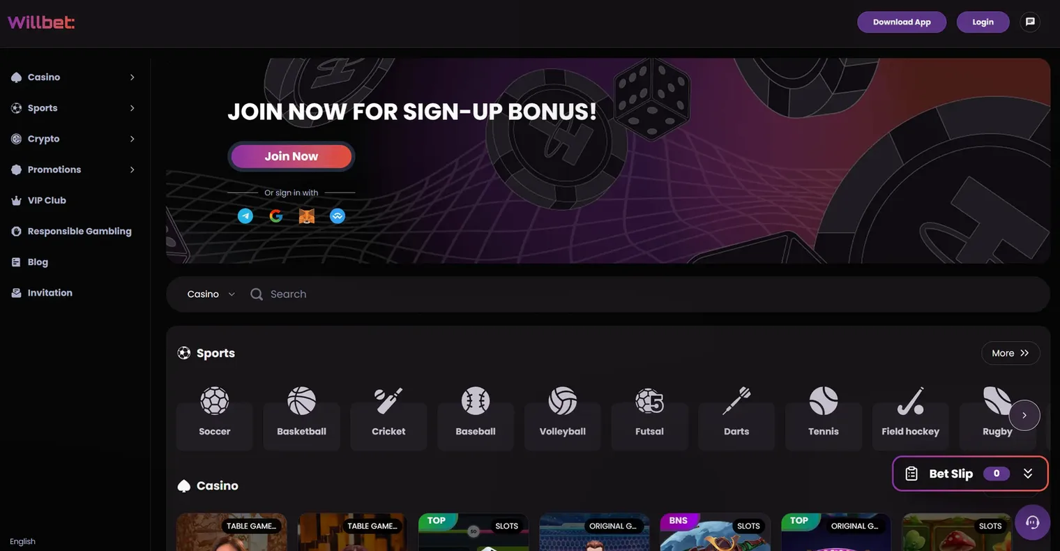 Willbet Casino — Tot € 4.000